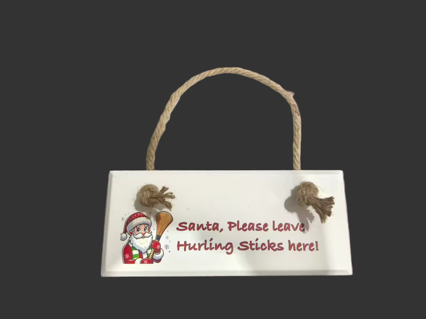 Santa Hurling Stop Sign
